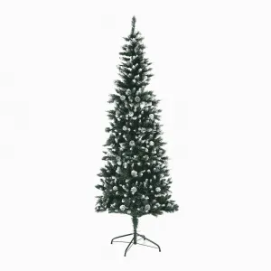 Vianočný stromček so šiškami, posnežený, 210cm, CHRISTMAS TYP 2