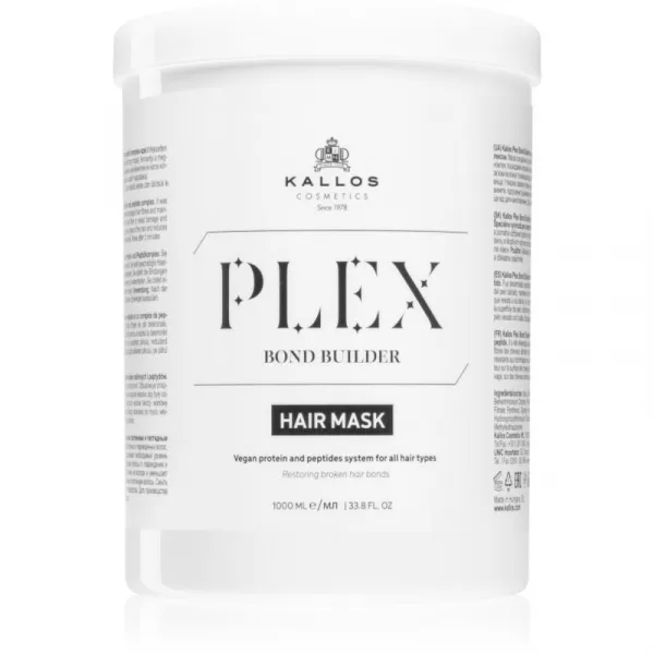 Kallos Plex Hair Mask regeneračná maska pre poškodené, chemicky ošetrené vlasy 1000 ml