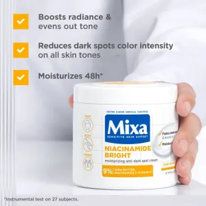 Mixa Niacinamide Bright intenzívne hydratačný krém proti tmavým škvrnám 400 ml