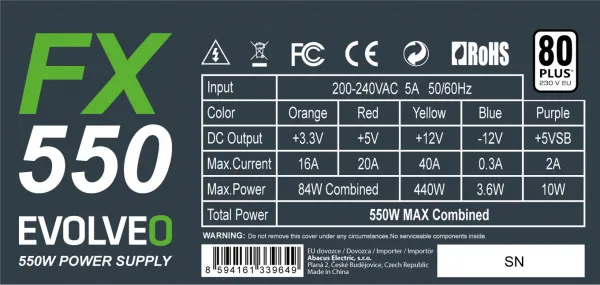 EVOLVEO FX 550 550W czefx550