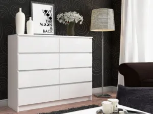 Ak furniture Komoda Rollo X 140 cm biela matná