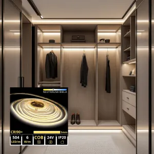 LEDprodukt 5m PROFI LED pásik 504LED/m COB SLIM 6W/m neutrálna biela IP20 24V