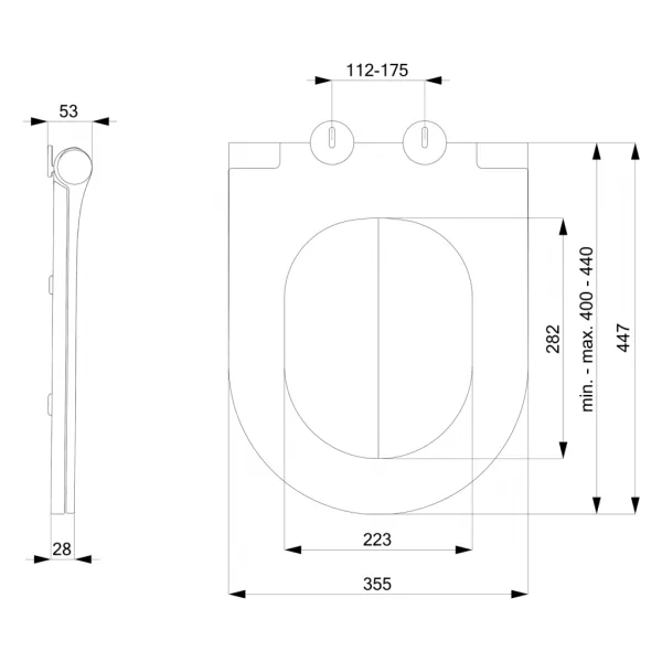 SAPHO - WC sedátko, SLIM, Soft Close, čierna mat 100787-110