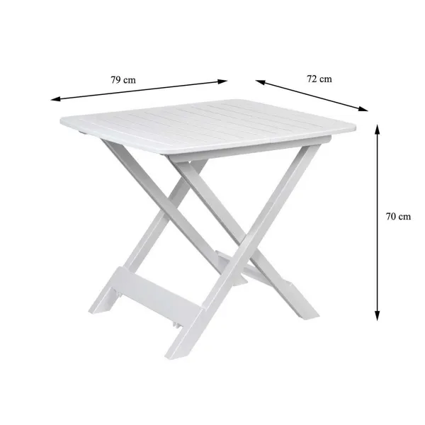 Rozkladací balkónový stôl PROGARDEN 79 cm biely