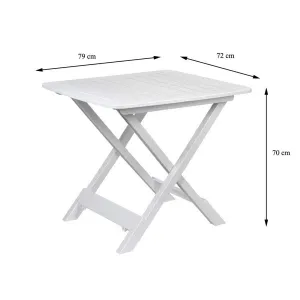 Rozkladací balkónový stôl PROGARDEN 79 cm biely