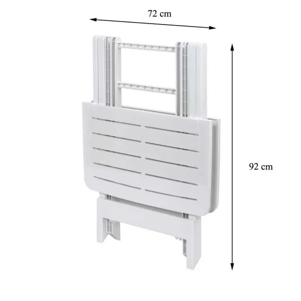 Rozkladací balkónový stôl PROGARDEN 79 cm biely