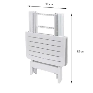 Rozkladací balkónový stôl PROGARDEN 79 cm biely