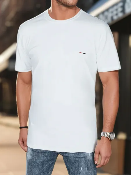 Biely pánsky T-shirt s výšivkou