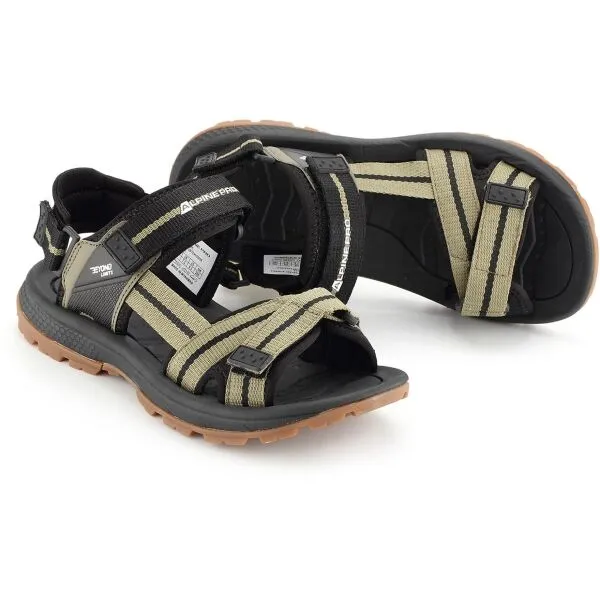 ALPINE PRO ALVE Pánske sandále, khaki, veľkosť