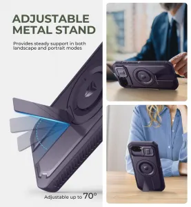 Dexnor MagSafe 360 Kickstand Camprotector kryt iPhone 16e / 17e, fialový