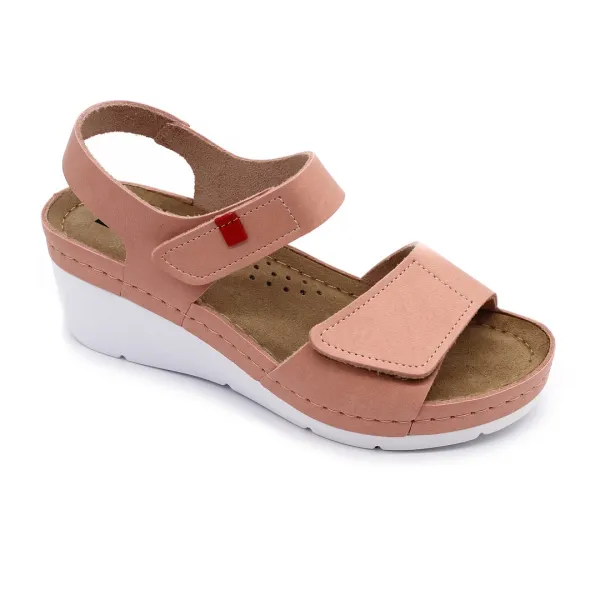Leon 1080 Zdravotné celokožené sandále na platforme 37 - 24cm, žltá, 6,5 cm