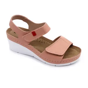 Leon 1080 Zdravotné celokožené sandále na platforme 37 - 24cm, žltá, 6,5 cm