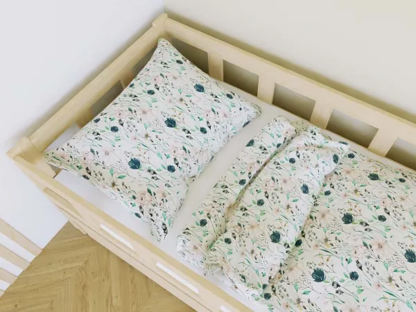 Bavlnené obliečky KVETY na jednolôžko