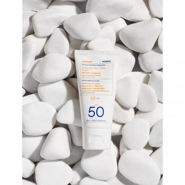 Korres Yoghurt Sunscreen ochranný krém na tvár a očné okolie SPF 50 50 ml