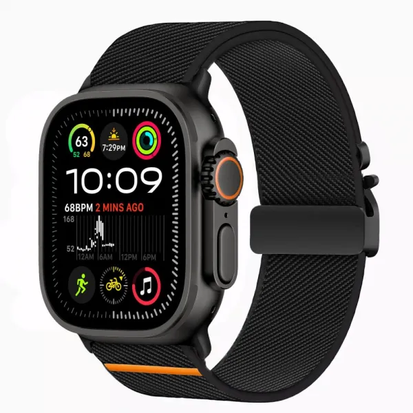 Tech-Protect Nylon Clasp remienok na Apple Watch 44/45/46/49mm, black