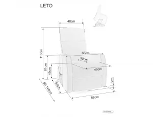 Signal Elektrické polohovací křeslo Leto Velvet šedé