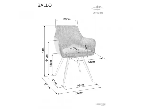 Signal Otočné jídelní křeslo Ballo Brego béžové
