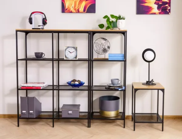 Signal Regál Lex A 100 cm dub přírodní/černý