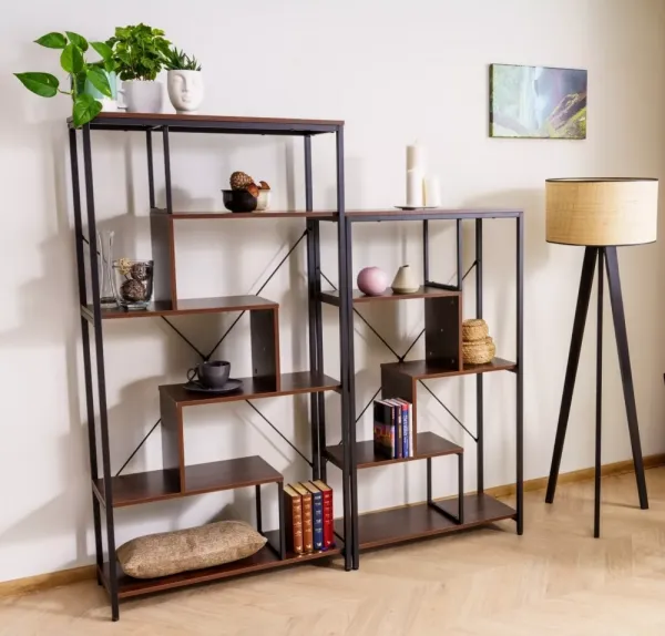 Signal Regál Net B 75 cm ořech tmavý/černý
