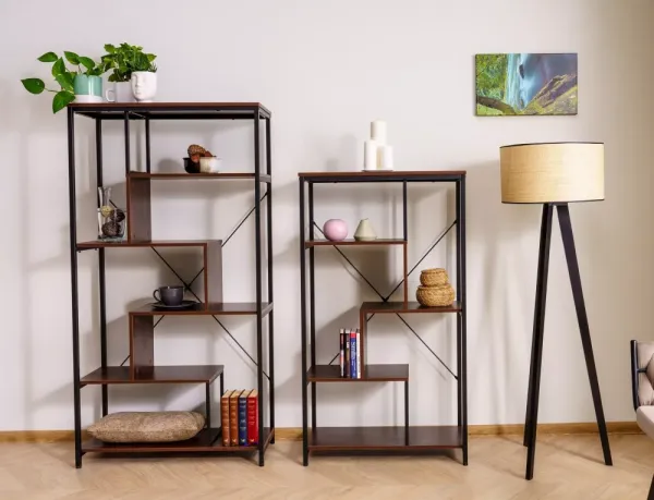 Signal Regál Net B 75 cm ořech tmavý/černý