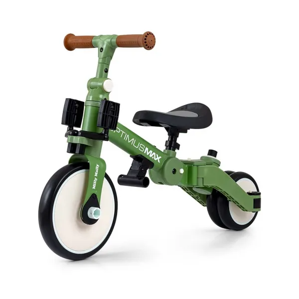 Detská trojkolka 5v1 Milly Mally Optimus Max s vodiacou tyčou green