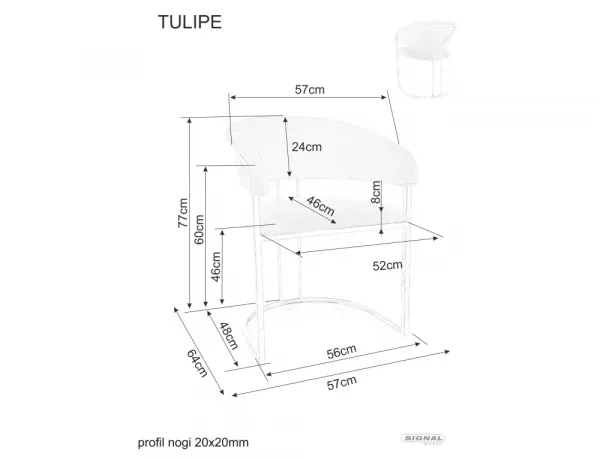 Stolička Tulipe Velvet