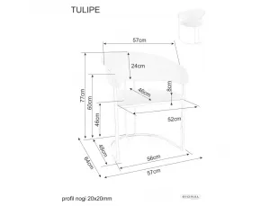 Stolička Tulipe Velvet
