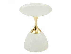 Signal Odkládací stolek Piana 38 cm bílý/zlatý