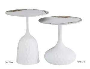 Signal Odkládací stolek Salo B 50 cm bílý/bílý mramor