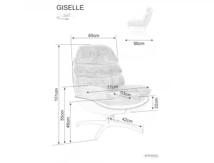 Signal Otočné designové lounge křeslo GISELLE šedé