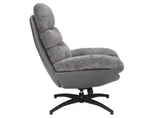 Signal Otočné designové lounge křeslo GISELLE šedé