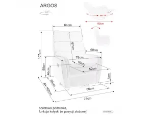 Relaxačné kreslo Argos Velvet
