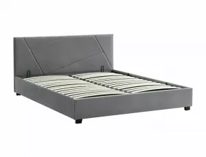 Signal Dvoulůžková čalouněná postel Columbia Velvet 140x200 s úložným prostorem šedá