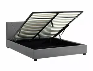 Signal Dvoulůžková čalouněná postel Columbia Velvet 140x200 s úložným prostorem šedá
