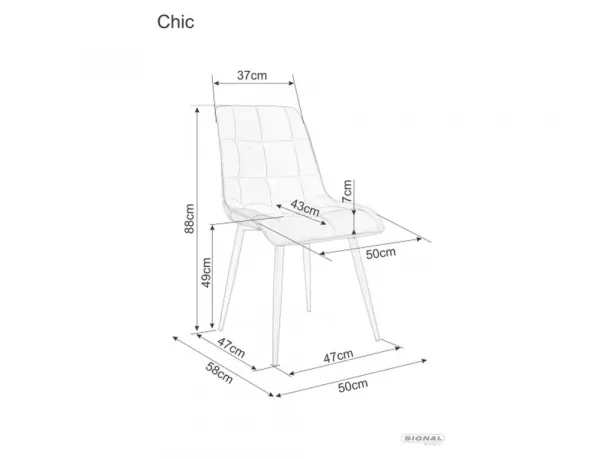 Signal Čalouněná jídelní židle Chic Brego žlutá