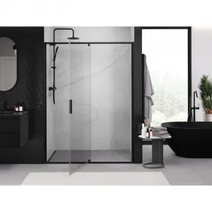 MEXEN - Exo sprchové dvere krídlové 155, transparent, čierna 819-155-000-70-00