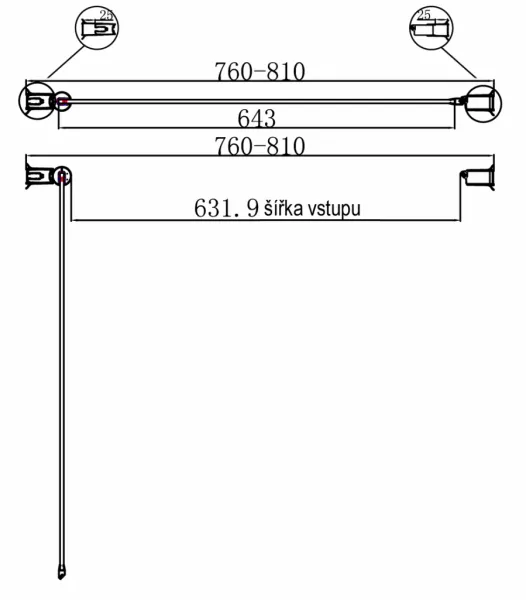 H K - Sprchové dvere PURE 80 jednokrídlové 76-81 x 190, číre sklo PURED180
