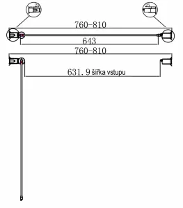 H K - Sprchové dvere PURE 80 jednokrídlové 76-81 x 190, číre sklo PURED180