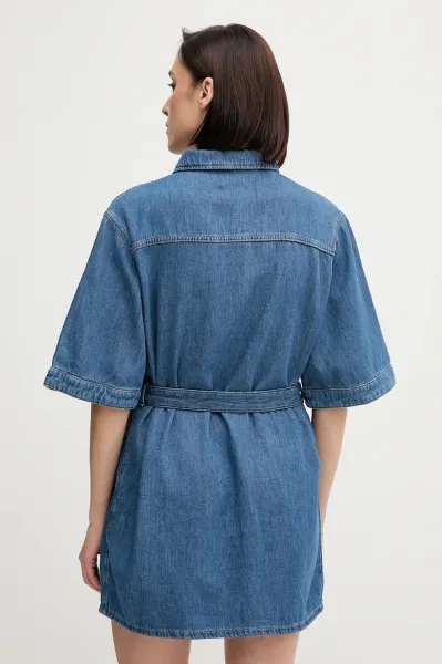 Šaty s prímesou ľanu Calvin Klein Jeans