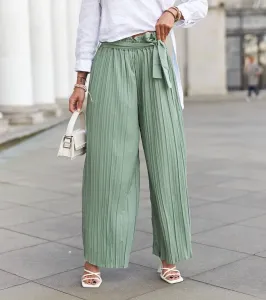 UR/CEO Green wide pleated women's pants Zakia