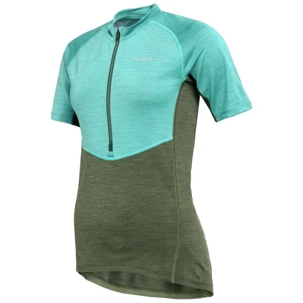 Devold STANDAL MERINO TEE ZIP NECK Dámske cyklistické tričko, tyrkysová, veľkosť