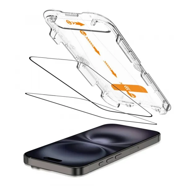 Tech-Protect Quick Set 2x ochranné sklo na iPhone 15 / 16, čierne