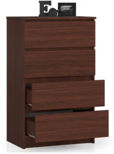 Ak furniture Komoda Kuba 60 cm - 4 zásuvky wenge