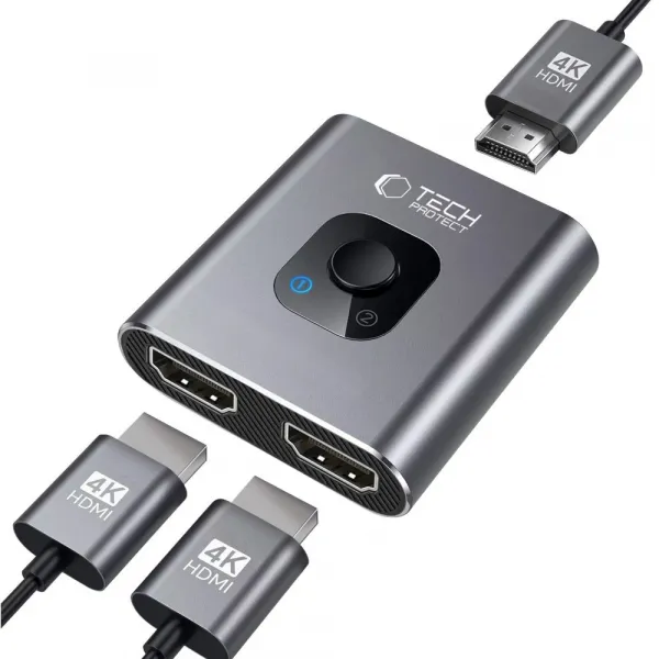 Tech-Protect HB07 HUB adaptér 2x HDMI 4K, šedý
