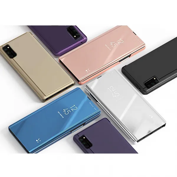 MG Clear View knižkové puzdro na Samsung Galaxy A03s, ružové