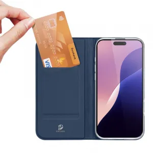 Dux Ducis Skin Pro knižkové puzdro na iPhone 16 Pro, modré