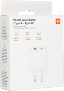 Nabíjací adaptér Xiaomi Mi USB / USB-C 33W, Biely