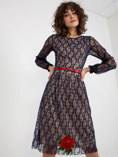 Dress-LK-SK-507018.60P-navy blue