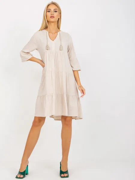 Dress-D73761M30214A1EN-light beige