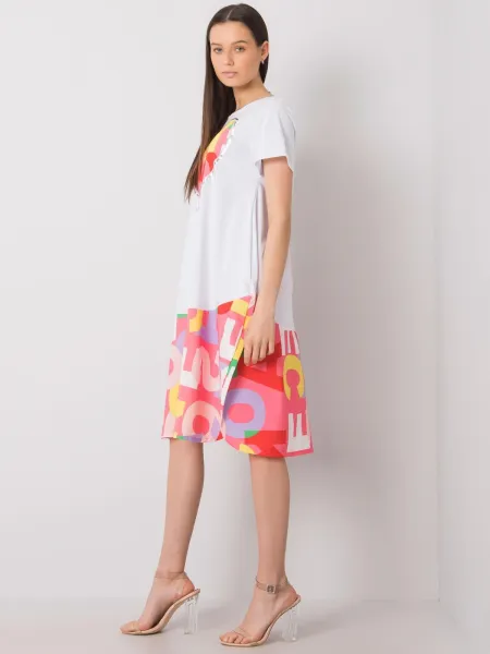 Dress-DHJ-SK-13119.26P-White-Pink